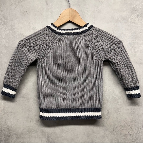 Monica & Andy Boys 2T Button Up Cardigan Sweater Gray Organic Cotton Collegiate - Picture 2 of 9